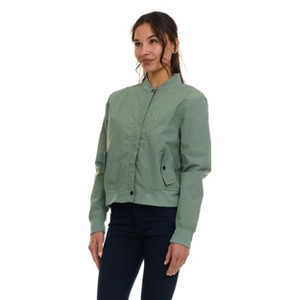 Canada Weather Gear Women's Bomber Flight Jacket – Lightweight Zip-Up Windbreaker with Ribbed Cuffs & Patch - 1 of 4