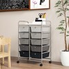 Tangkula 10-Drawer Rolling Storage Cart Tools Scrapbook Paper Organizer on Wheels Black Gradient - 2 of 4