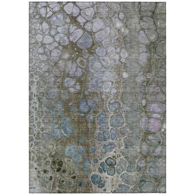 HomeRoots 10' X 14' Brown And Gray Abstract Washable Indoor Outdoor Area Rug