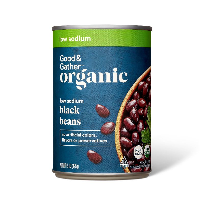 Organic Low Sodium Black Beans - 15oz - Good &#38; Gather&#8482;, 1 of 5