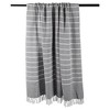50"X60" Thin Striped Throw Blanket Gray/White - Design Imports: Cotton, Hypoallergenic, Machine Washable - 4 of 4