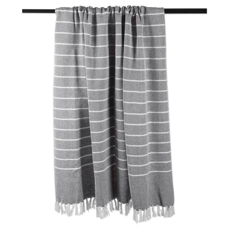 50&#34;X60&#34; Thin Striped Throw Blanket Gray/White - Design Imports, 4 of 6