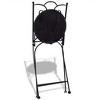 vidaXL Folding Bistro Chairs 2 Pcs Outdoor Garden Chair Furniture Ceramic - Brown and White - 3 of 4