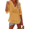 Imily Bela Women's Long Sleeve Beach Sun Protection Top V-Neck Tie Pocket Hoodie - 3 of 4