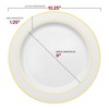 Smarty Had A Party 10.25" White with Gold Edge Rim Plastic Dinner Plates (120 Plates) - image 2 of 4