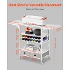 VEVOR Rolling Craft Cart and Storage Table, Compatible with Cricut Machines, Collapsible Cricut Table with Foldable Sides, White - 4 of 4