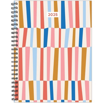Willow Creek Press Modern Stripe 2025 6.5"x8.5" Softcvr Weekly Planner: Spiral Binding, Blue, All Ages, January-December