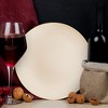 Smarty Had A Party 10.25" Ivory w/ Gold Rim Organic Round Disp. Plastic Dinner Plates - 10 pcs - 4 of 4