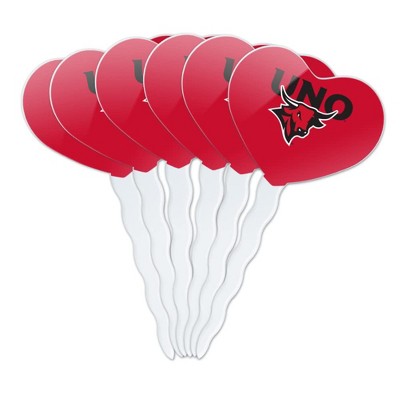 Omaha Secondary Logo Heart Love Cupcake Picks Toppers Decoration Set of 6