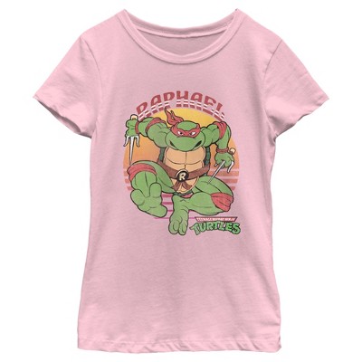 Girl's Teenage Mutant Ninja Turtles Distressed Raphael In Action T