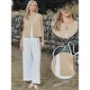 INSPIRE CHIC Women's Sleeveless Button Down Crew Neck Trendy Business Casual Waistcoat - 2 of 4