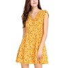 Allegra K Women's Boho Crossover V Neck Petal Sleeves Belted Floral Flowy Dress - 3 of 4
