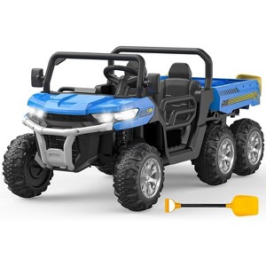 24V Electric Ride On Dump Truck for Kids, 4x75W Motors, 7AH Battery, Remote Control, LED Lights, Music, Cargo Bed - 1 of 4