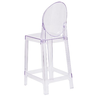 Transparent Crystal Oval Back Counter Stool