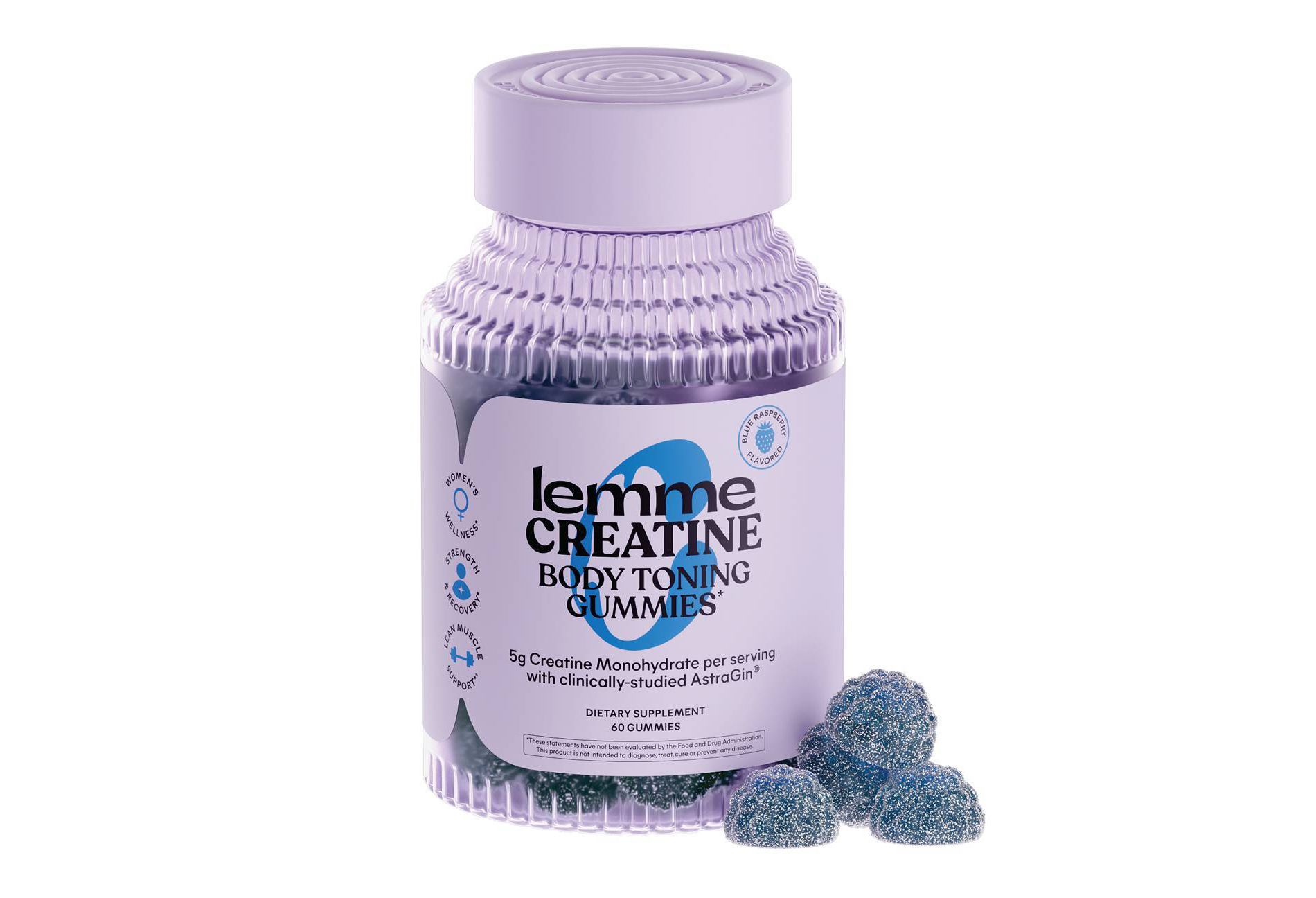 Lemme Creatine Body Toning Gummies - Blue Raspberry - 60ct