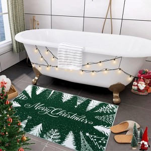 Christmas Washable Area Rug, Non Slip Low Pile Non Shedding Throw Carpet, Soft Mat for Living Room Bedroom Dinning Room Holiday Decor - 1 of 4