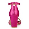 Allegra K Women's Satin Open Toe Ankle Strap Chunky Sandals - 4 of 4