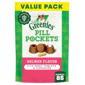 Greenies Feline Pill Pockets Salmon Cat Treats - 1 of 4