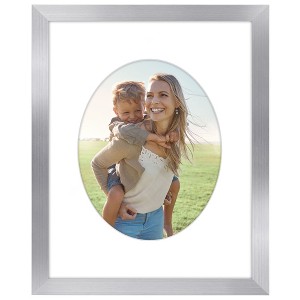 Americanflat 11x14 Picture Frame with Mat - Arch, Oval & Wavy Designs - Stylish Decor for Living Rooms, Dorms, Offices & More - 1 of 4
