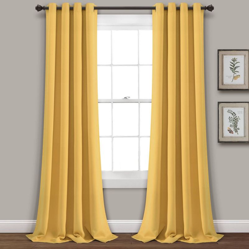 Set of 2 Insulated Grommet Top Blackout Curtain Panels - Lush Décor, 1 of 17