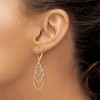 Black Bow Jewelry 14k Tri-Color Gold Triple Oval Dangle Earrings, 45mm (1 3/4 Inch) - 3 of 4