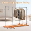 220 LBS Portable Rolling Clothes Rack, Heavy Duty Garment Rack with Nesting Base, 59'' Length Commercial Clothing Rack with 360° Wheels for Bedroom - 3 of 4