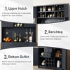 Farmhouse Coffee Bar Cabinet with Drawers, Shelves, Wine & Glass Racks for Kitchen, Dining Room, Living Room - 4 of 4