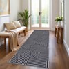 2*6 Washable Rainbow Striped Rug, Stain Resistant Indoor Carpet, Easy Clean with Non-Slip Backing, Folding Floor Cover for Bedroom Nursery, Black - 3 of 4