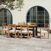 Whisen 7 Piece Patio Table and Chairs Set, Wood Dining Set with Umbrella Hole, 2 Armchairs & 4 Side Chairs - 2 of 4