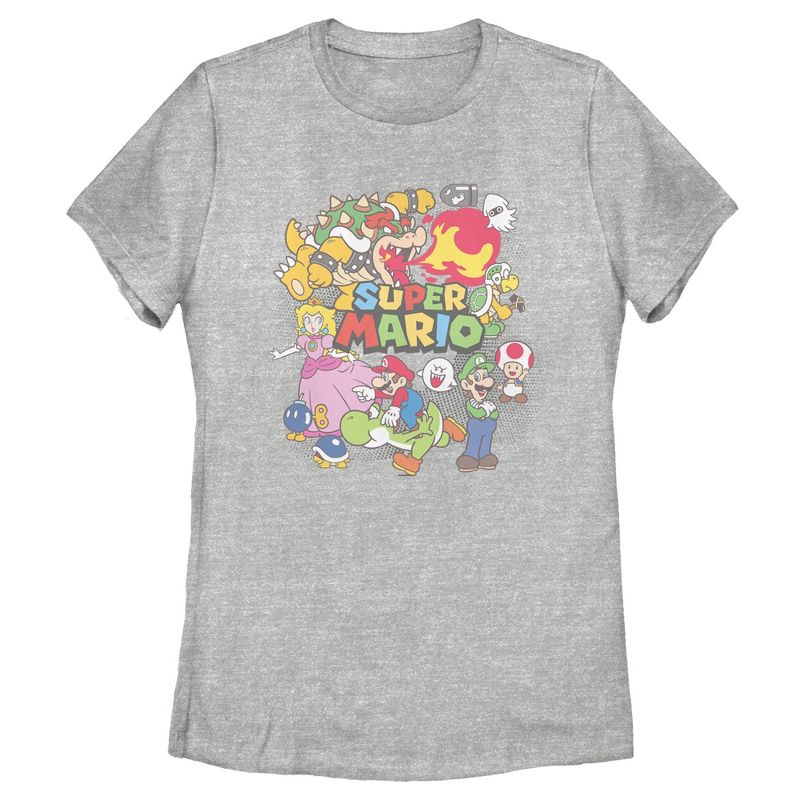 Women's Nintendo Mario Cast Collage T-Shirt, 1 of 4