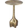 Allegro Side Table Aluminum Antique Brass - ZM Home: Marble Top, Cast Base, Glam Deco Style, 21.7" Height - 3 of 4