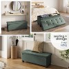 StorageBud Storage Ottoman for Bedroom End of Bed, Faux Leather Storage Bench, Large Storage Ottoman Bench, Entryway Bench with Storage - 3 of 4
