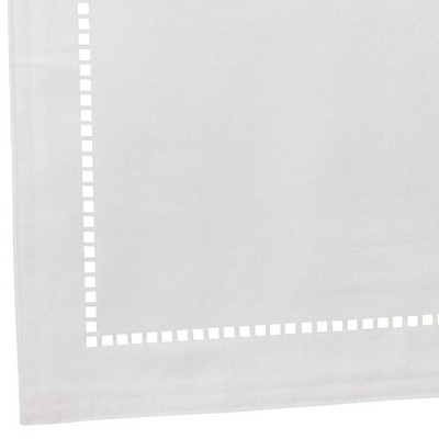 White Polyester Laser-Cut Hemstitch Table Runner