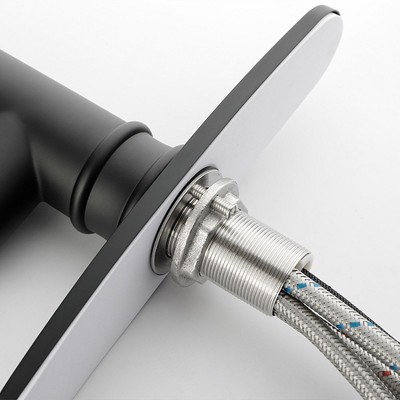 Matte Black Stainless Steel High Arc Pull Out Kitchen Faucet