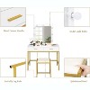 VINGLI 40" Vanity Set with Lighted Mirror and Stool,White Makeup Vanity Table Set with 9 Lights for  Bedroom, White&Gold - 3 of 4