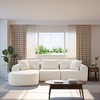 MAYEERTY 104 in Plush Fleece Convertible Sofa, Compressed Zero-Assembly Modular Beige Living Room Sofa - 3 of 4