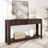59-Inch Long Console Table, Wooden Entryway Table with 2 Drawers & Open Storage Shelf, Hallway, Living Room - 3 of 4