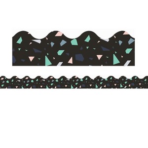 Eureka Simply Sassy Black Terrazzo Deco Trim Extra Wide Die Cut, 37 Feet (Pack of 6) - 1 of 1