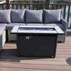 Sol Living 45” Outdoor Fire Pit Propane Firepit Table with Lid & Lava Rocks 50,000 BTUs - 3 of 4