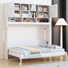 TIRAMISUBEST Queen Size Wall Murphy Bed w/ Arrow Stripes or Diamond Stripes Optional, Folding Wooden Bed Frame w/ Cabinets - 2 of 4
