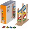 4 Level Toy Wooden Car Roller Ramp - Wooden Race Track Car Ramp Racer With 4 Wooden Cars - Toddler Race Car Ramp - Play22Usa - 2 of 4