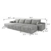 135"Large size modular cloud sofa 6 seats down sofa bed apartment living room sofa ,No Assembly Required,Grey - 4 of 4