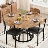 PAKASEPT Round Dining Table Set for 42'' Kitchen Table and Chairs for 4, Farmhouse Dining Room Table Circle Dinner Table with Round Pedestal - 2 of 4