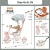 FONTOI 7 in 1 Baby Tricycle Toddler Strollers Removable Adjustable Push Rod Toddler Push Bike Baby Shower Gift Party Parent, Pink, 21.3"*12.2"*8.3" - 3 of 4