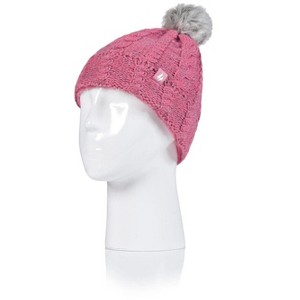 Girls Roll Up Pom Pom Hats - 1 of 3