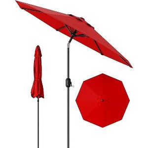 10FT Heavy Duty Patio Umbrella, 8-Rib Steel Frame with Easy Crank & Tilt, Waterproof Sunshade for Outdoor Table & Poolside - 1 of 4
