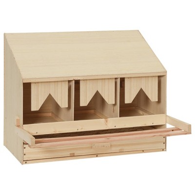 vidaXL Chicken Laying Nest 3 Compartments 28.3"x13"x21.3" Solid Pine Wood