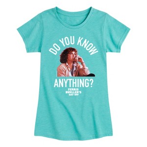Girls' - Ferris Bueller's Day Off - Do You Know Anything Fitted Short Sleeve Graphic T-Shirt - 1 of 4