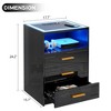 Fredees Contemporary Bedside Table with Drawer and Open Shelf, Wooden Nightstand, Side Table for Bedroom, Living Room, Office Storage Organizer - 2 of 4