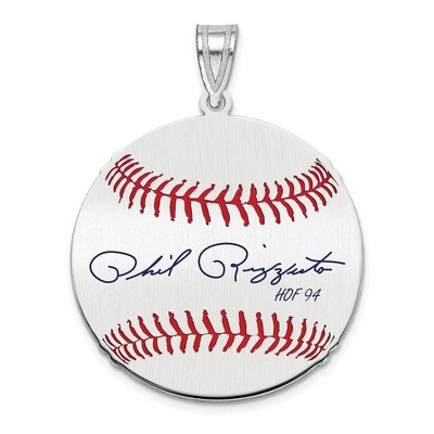 Black Bow Jewelry Sterling Silver Phil Rizzuto Signature MD Enamel Baseball Pendant